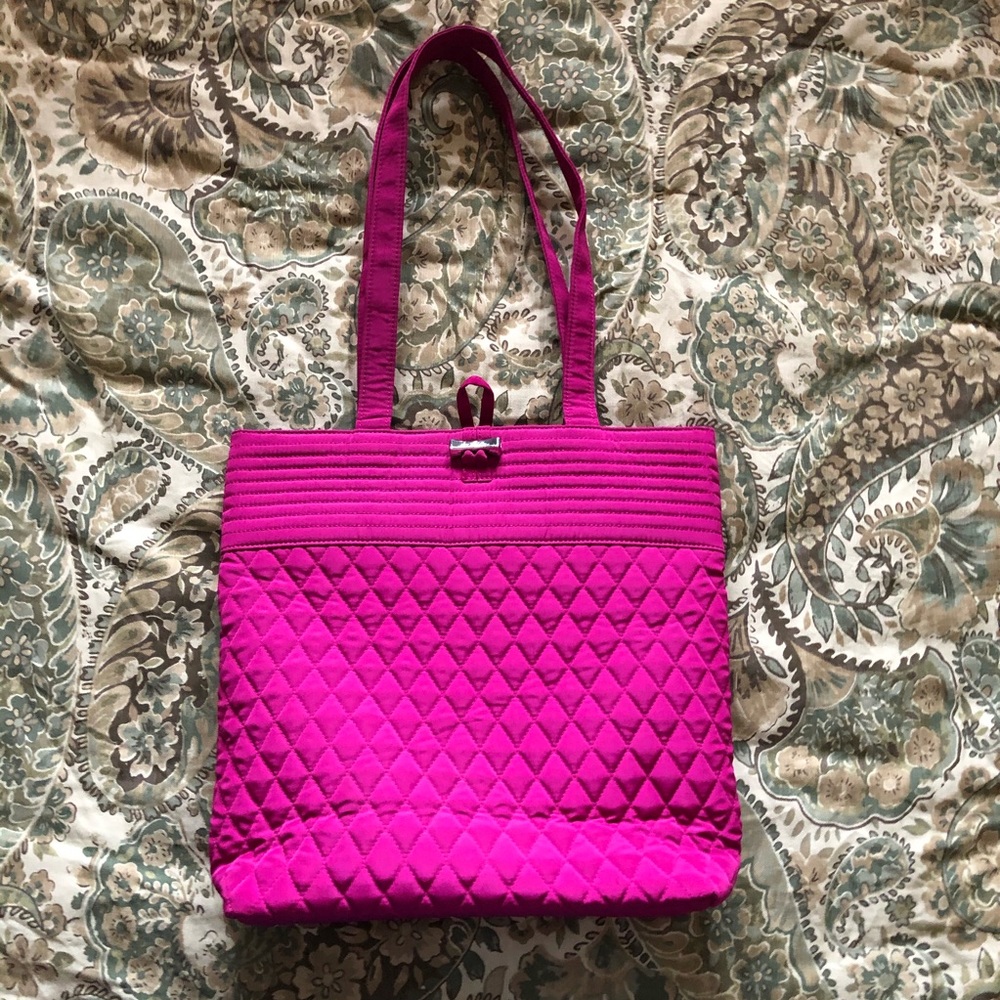 Vera Bradley Fuchsia Pink Microfiber Medium Tote